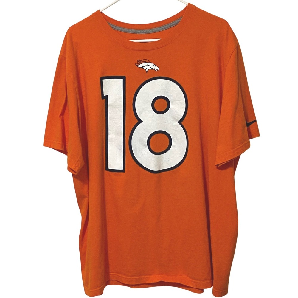 Nike Denver Broncos Peyton Manning T-Shirt XXL Orange Regular Fit Football Sport
